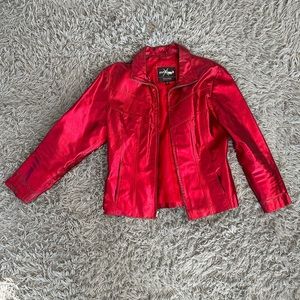 Wilson Leather Vintage holographic red jacket